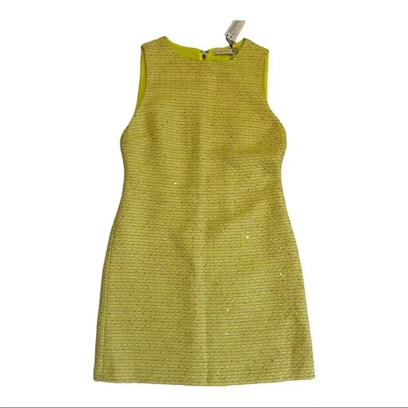 Alice + Olivia sequin neon tweed mini dress 4 NWT - Picture 8 of 16